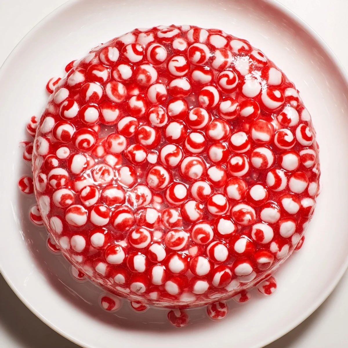 Shiny, clear No-Bake Peppermint Candy Bowl showcasing its beautiful, edible shape for desserts.