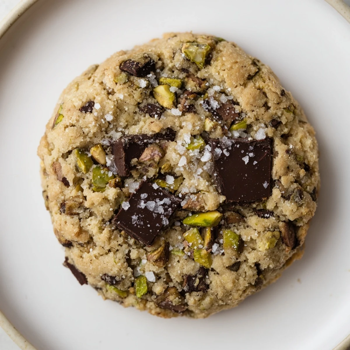 Golden, crumbly salted pistachio chocolate chunk shortbread, a perfect dessert ready to enjoy with coffee.