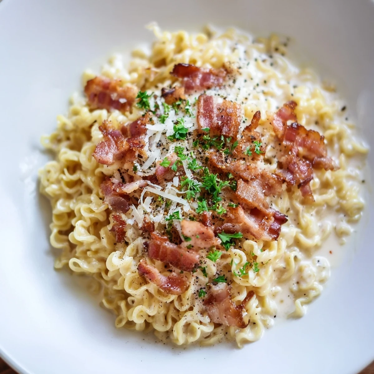 Imagine the rich, creamy Instant Pot Carbonara Ramen, ready in just fifteen minutes.