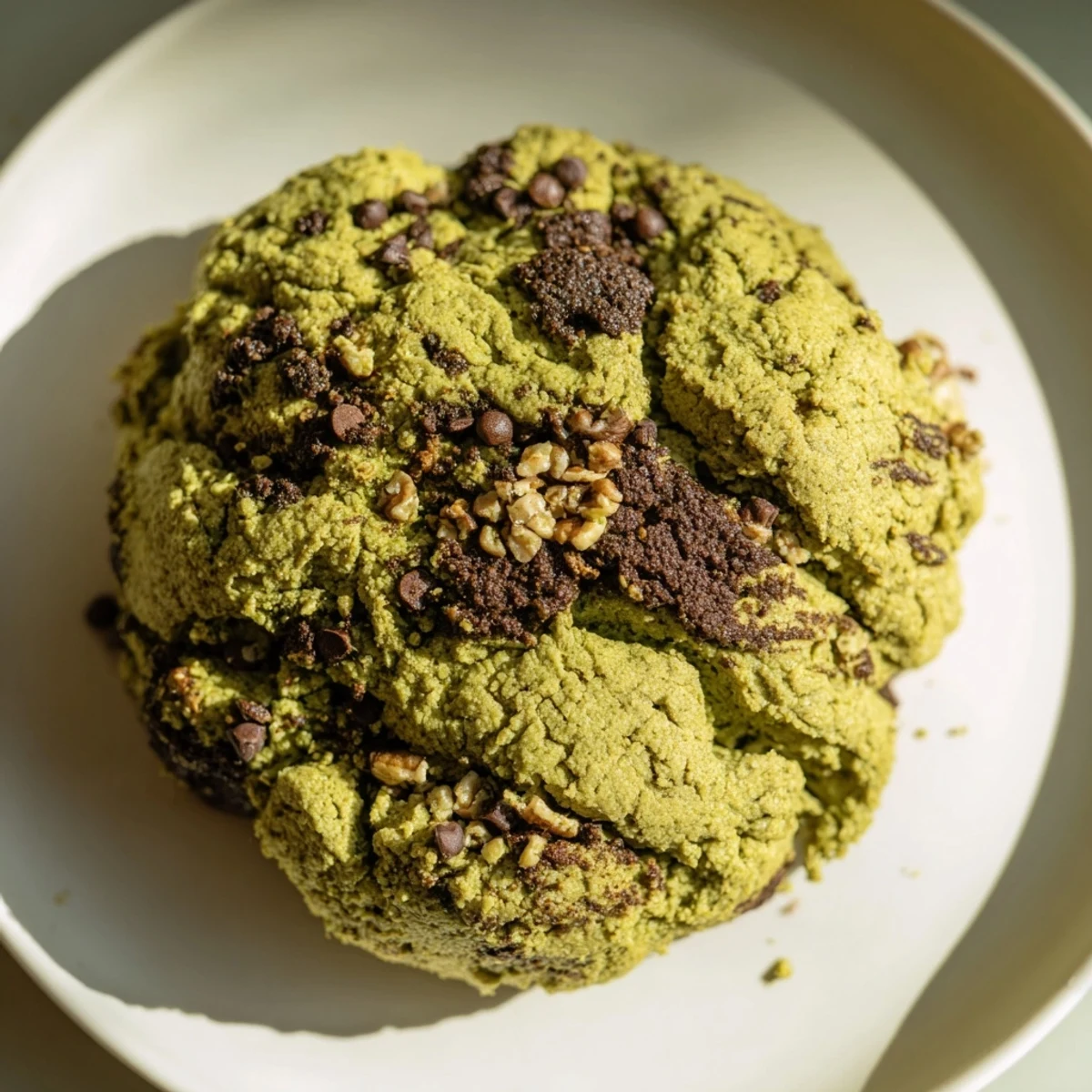 Close-up of perfect bite-sized Matcha Gingerbread Cookie Dough Protein Bites, promising a blend of flavors.