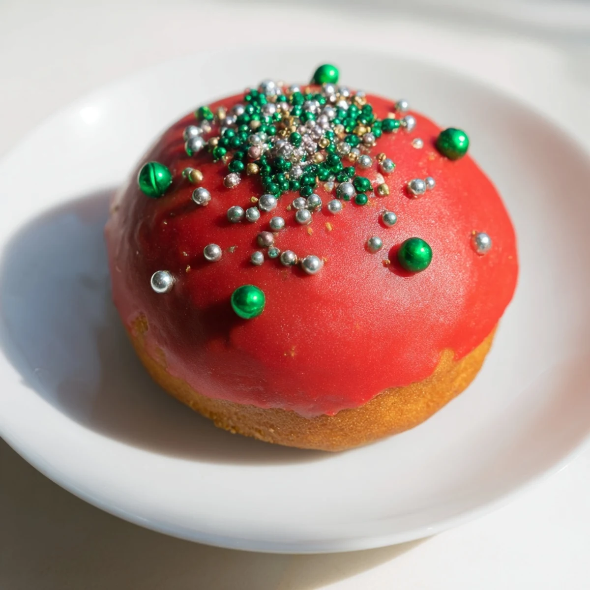 Sweet and airy Christmas Ornament Beignets, shaped like ornaments and ready to enjoy with a cup of hot cocoa.