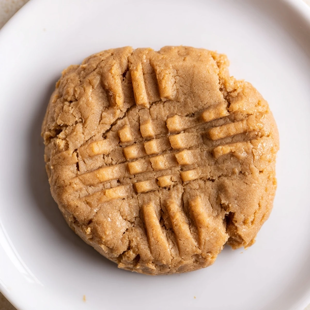 Warm and chewy Flourless Peanut Butter Cookies with a crisscross fork pattern, ready to enjoy.