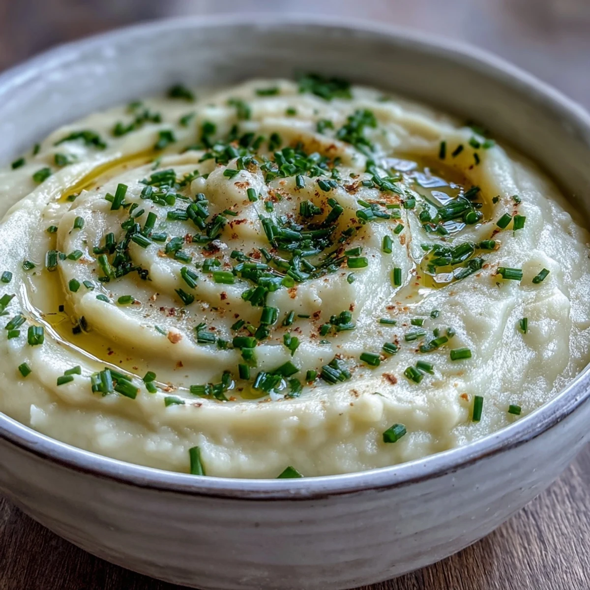 Potato Leek Soup blended smooth with Yukon Gold potatoes and leeks, ready to enjoy.