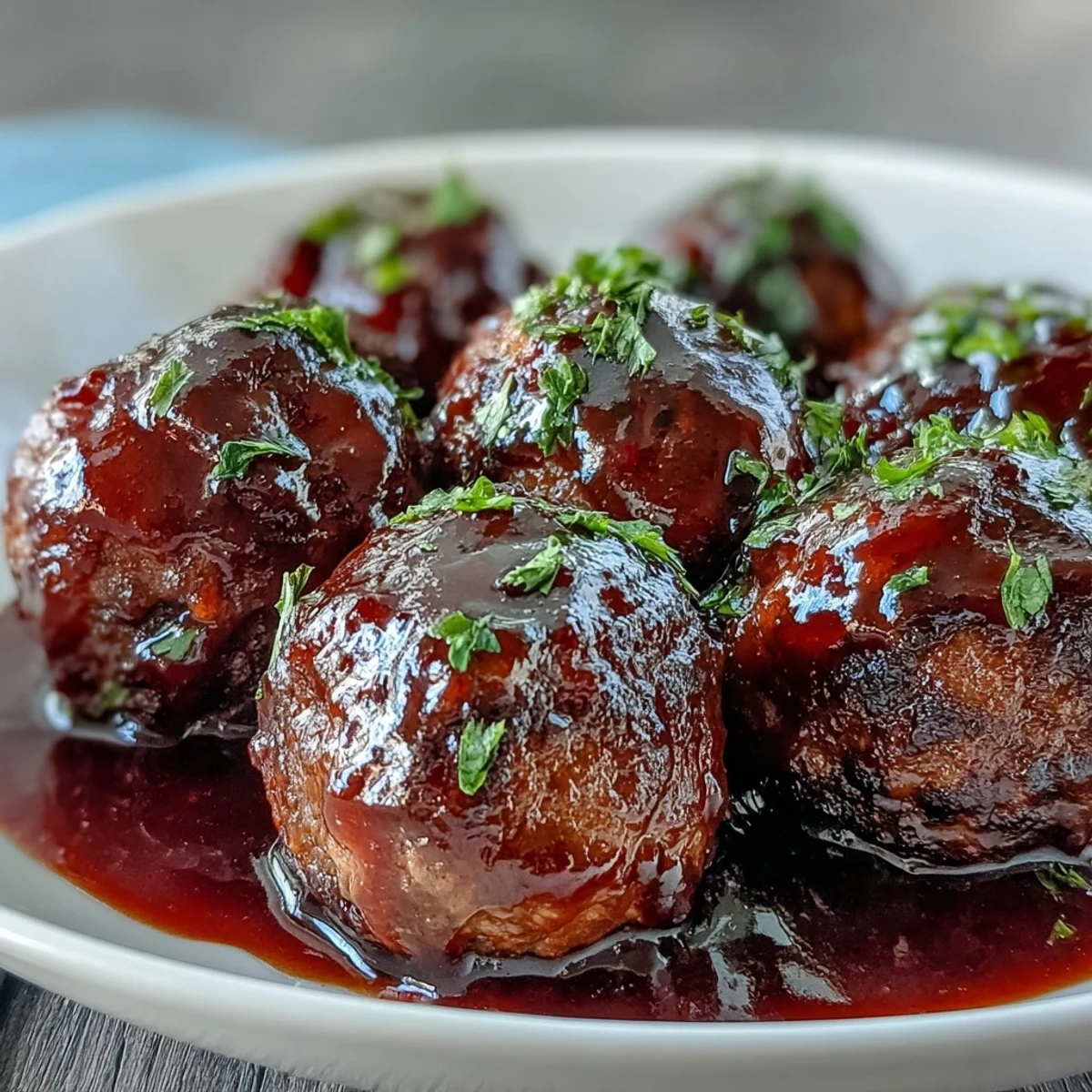 Slow-cooker Grape Jelly and Chili Sauce Meatballs ready for a game day appetizer spread.