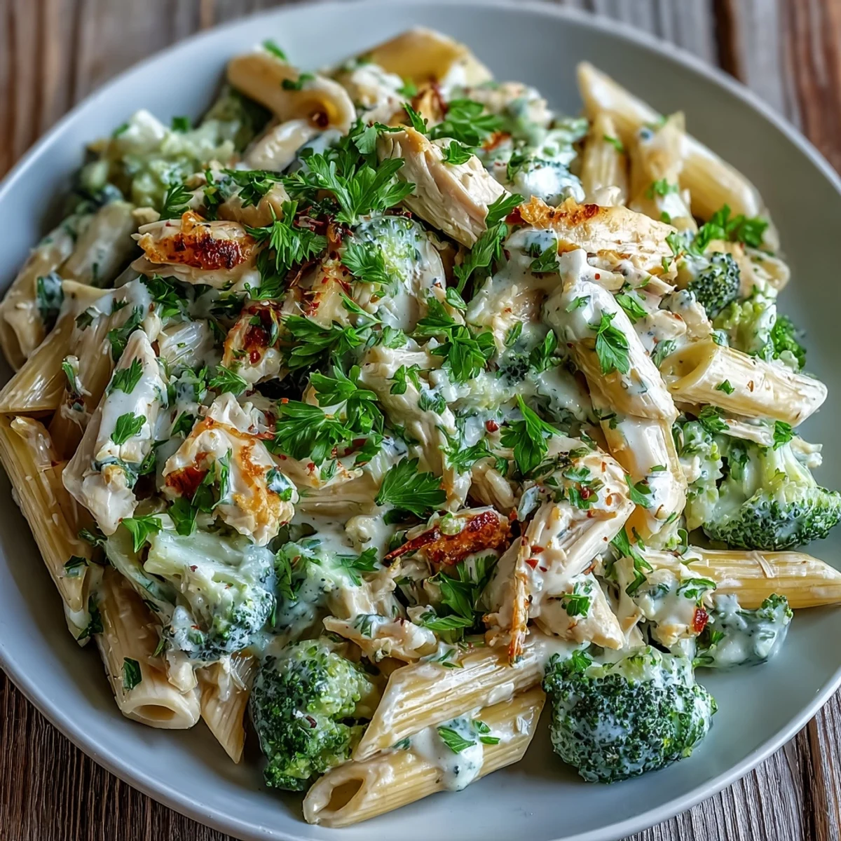 Healthy dinner bowl of High Protein Rotisserie Chicken Broccoli Pasta with lemon zest and Parmesan cheese.