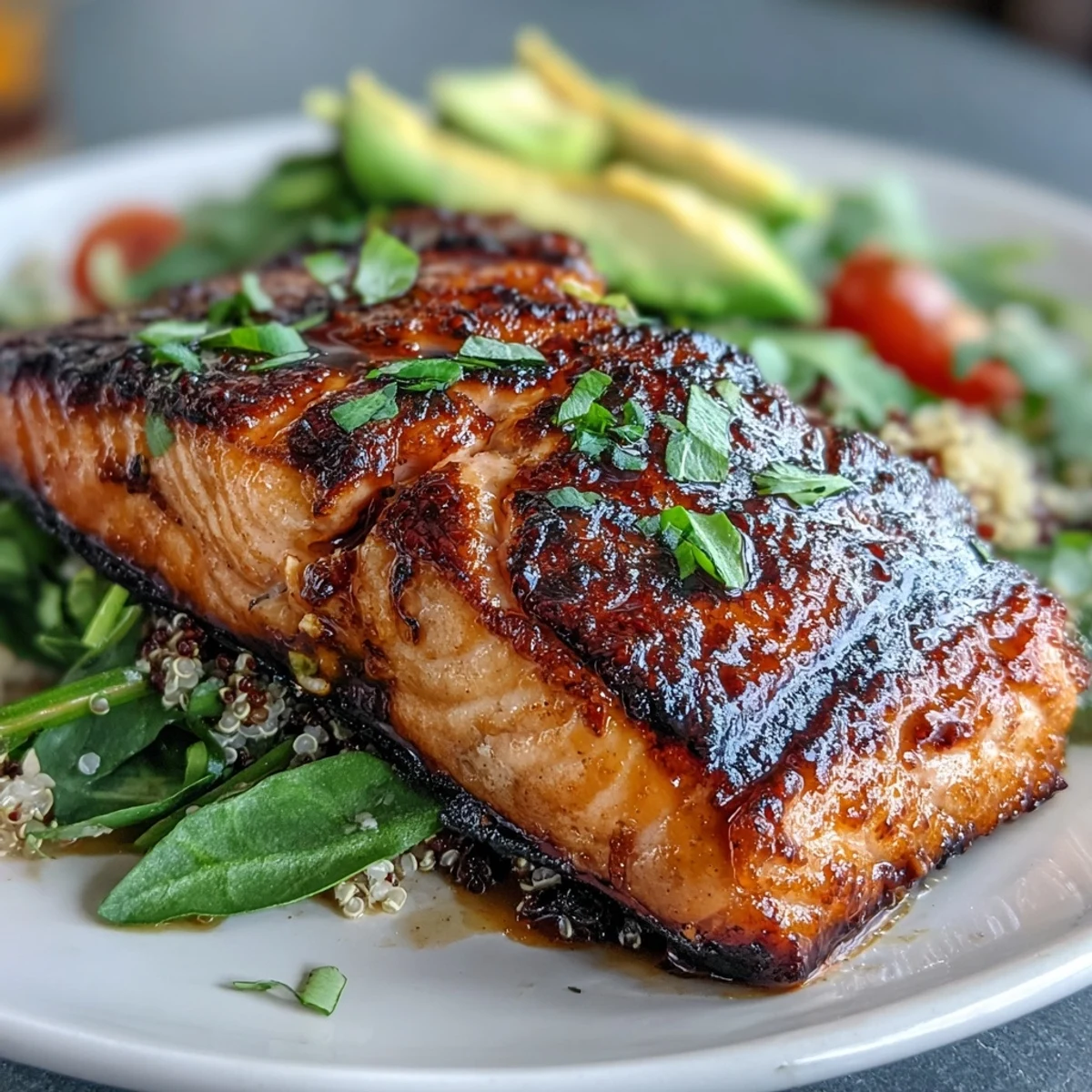 Grilled Salmon Quinoa Bowl
