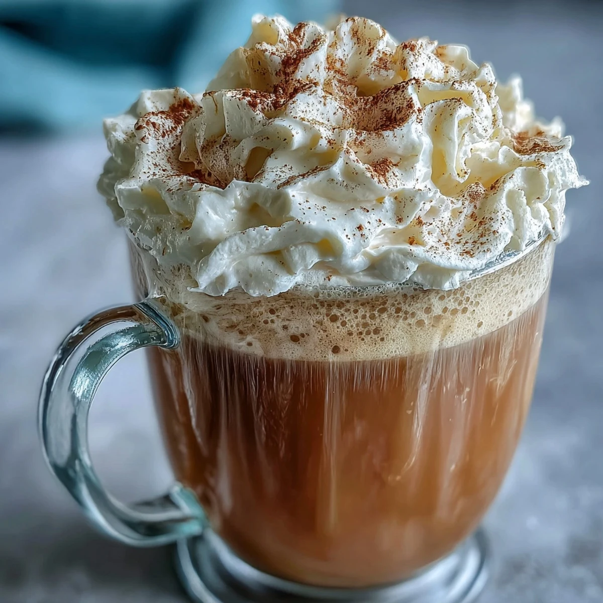 Festive Christmas chai latte with creamy spiced milk and warm aromatic spices in a cozy mug.  