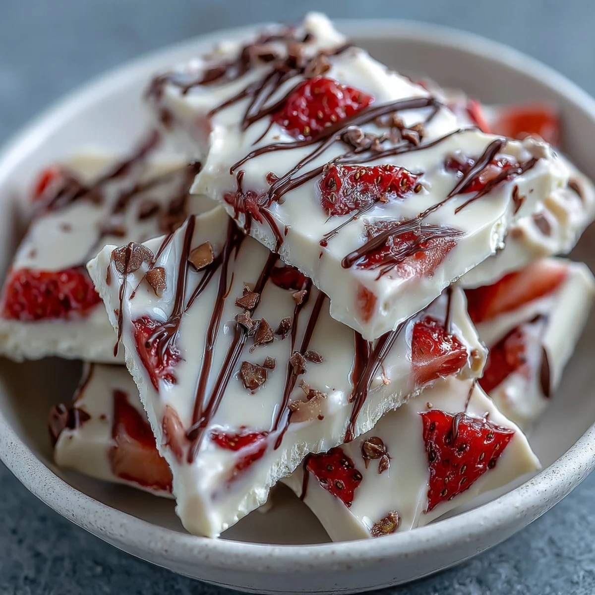 Refreshing Valentine Strawberry Yogurt Bark with Pistachios, an easy no-bake dessert with sweet fruit, crunchy nuts, and a hint of honey.