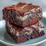 Fudgy chocolate brownies swirled with creamy peanut butter and made moist with sourdough discard. Rich dessert bars with a tangy twist.  
