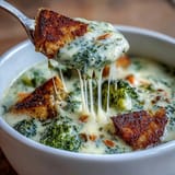 Rich and velvety broccoli cheddar soup, featuring fresh broccoli and bold cheddar cheese, perfect for a comforting lunch or dinner.  