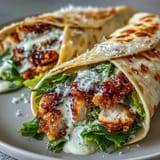 Juicy breaded chicken nestled in a fluffy tortilla with classic Caesar flavors.
