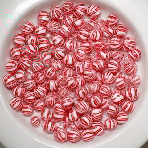 Vibrant photo of a No-Bake Peppermint Candy Bowl, ready to hold treats for a festive holiday.