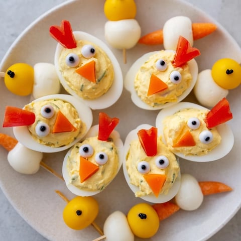 Creamy, savory Chick & Duckling Snacks, adorable bite-sized treats ready for your spring celebration.