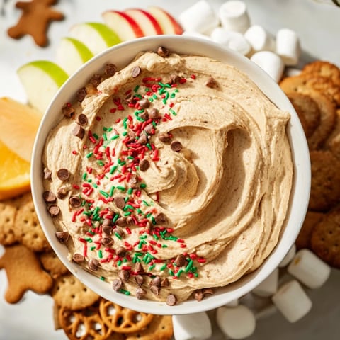 A beautiful, festive Gingerbread House Dip Board overflowing with cookies, pretzels, and apple slices.
