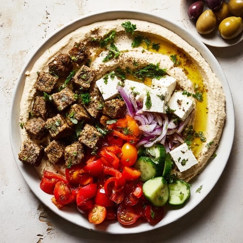 Mediterranean Mezza Platter with colorful vegetables, creamy dips, and warm pita bread.