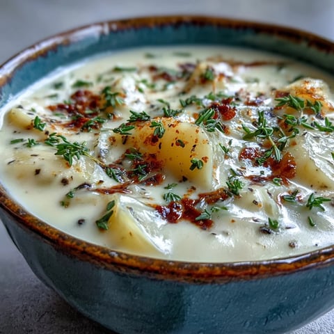 A warm bowl of creamy Potato Leek Soup garnished with fresh chives.