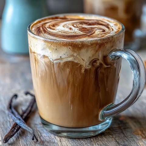 Creamy oat milk Hojicha Latte with Vanilla Extract steams in a clear glass mug, showcasing its warm brown hue and delicate foam.
