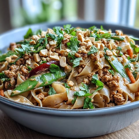 Creamy Thai-Inspired Peanut Noodle Bowls topped with roasted peanuts and fresh cilantro, served steaming in a rustic bowl.