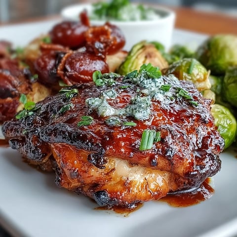 Sheet pan balsamic chicken with Brussels sprouts and grapes, roasted to perfection with a sweet and tangy glaze.  