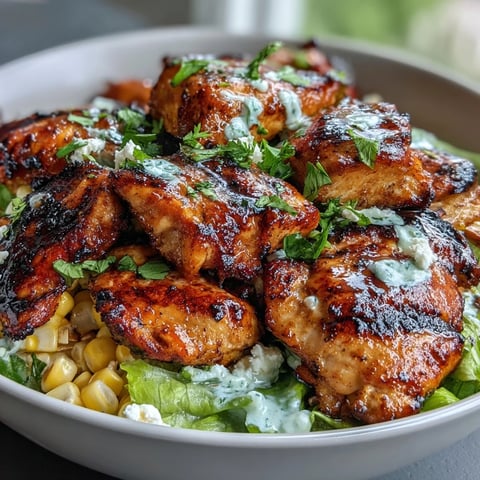 Healthy Chicken and Street Corn Bowls with juicy grilled chicken, charred sweet corn, and fresh veggies in a tangy Greek yogurt dressing.