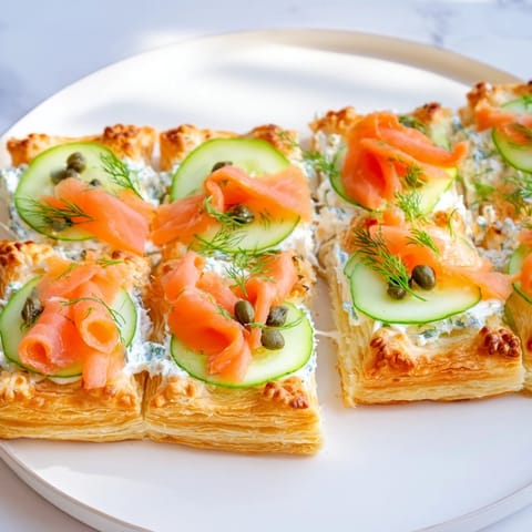 Delicate Étoiles Filantes Assiette appetizers, featuring herbed cream cheese and savory smoked salmon slices.