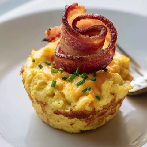 Crispy bacon and fluffy eggs make these savory Scrambled Egg Cups a satisfying grab-and-go meal.