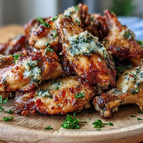 Crispy, baked Keto Garlic Parmesan Baked Chicken Wings served with celery sticks and a side of creamy keto-friendly dipping sauce.