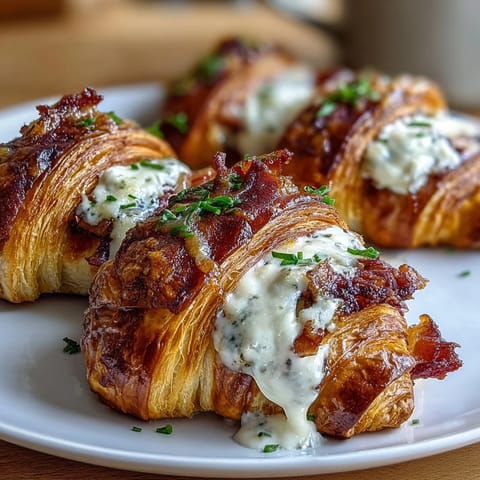 Ham & Swiss Croissant Bake with golden, flaky croissants, savory ham, and melted Swiss cheese in a creamy custard, baked to perfection for a comforting dinner.