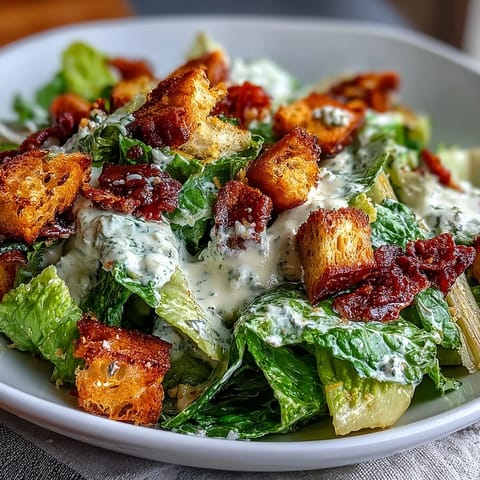 Celery Caesar Salad Crunchy Croutons
