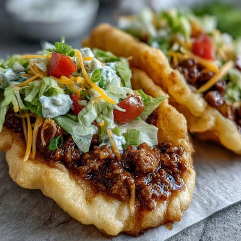 Fluffy cloud bread tacos with savory seasoned beef filling, ready for toppings.