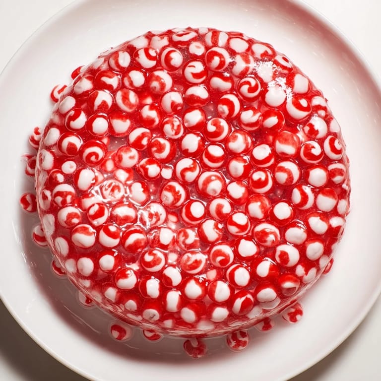 Shiny, clear No-Bake Peppermint Candy Bowl showcasing its beautiful, edible shape for desserts.
