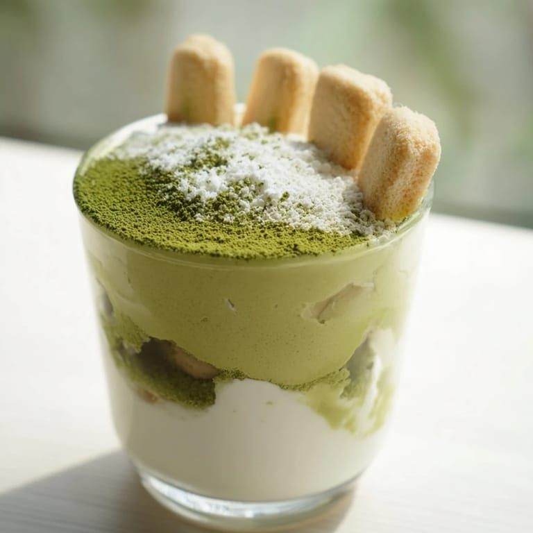 Imagine a refreshing Matcha Mascarpone Tiramisu Snow Cup, complete with matcha, creamy layers served cold.