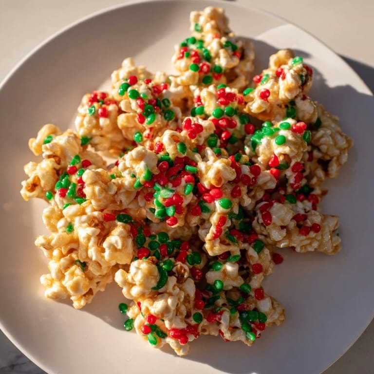 These colorful popcorn piles, made with a buttery glaze, look delightfully crunchy and sweet.
