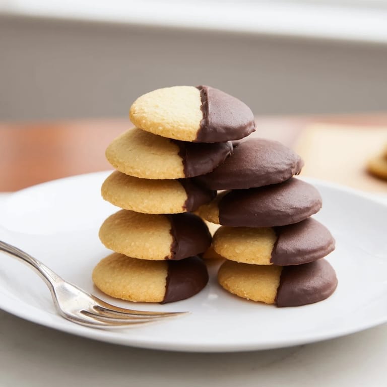 Crisp vanilla wafers dipped in chocolate, a simple cookie recipe perfect for a quick snack or dessert.