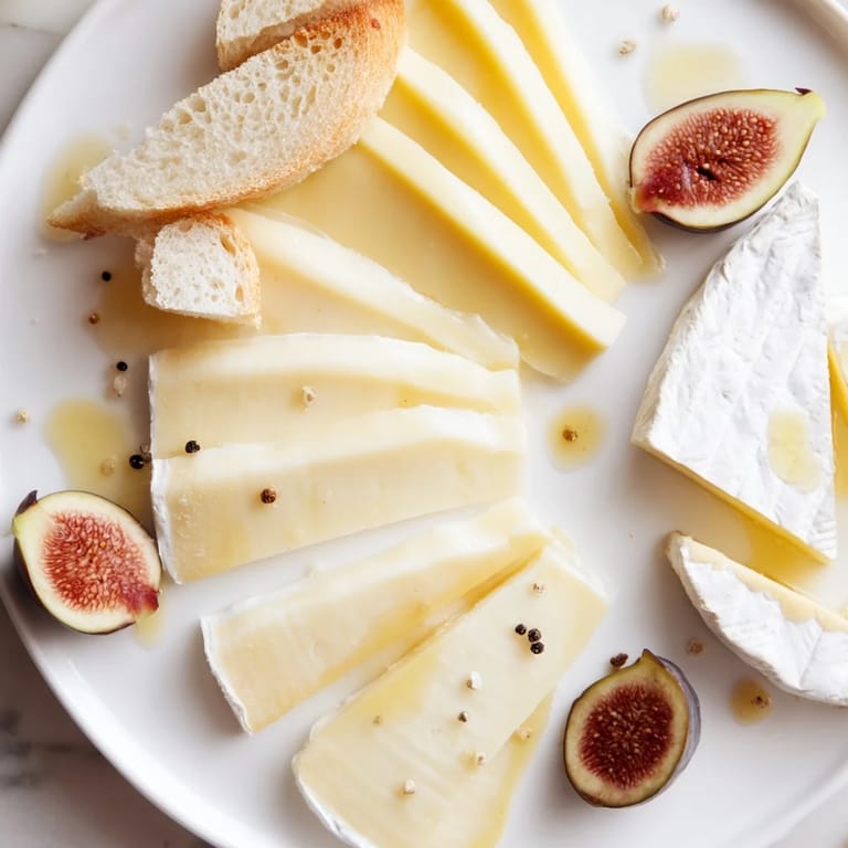 Imagine a French Bistro Elegance board: Baguette slices surround cheese, figs, and mustard artfully arranged.