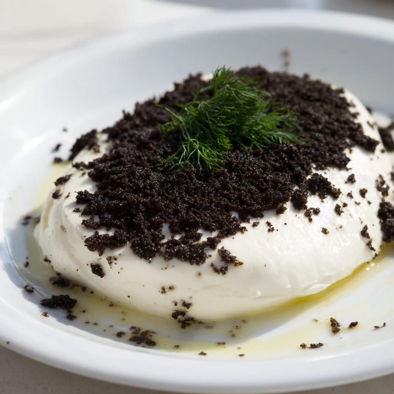 A close-up of The Victorian Cameo, an easy appetizer with fresh chives and olive oil drizzle.