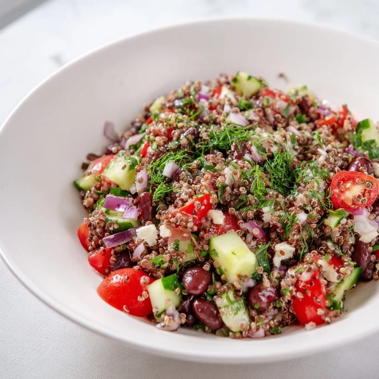This refreshing Dense Bean Salad with chia and hemp seeds looks inviting, a truly delicious vegan dish.