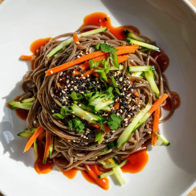 These Chilled Noodle Lunch Cups showcase glistening noodles and colorful veggies, a quick, fresh meal idea.