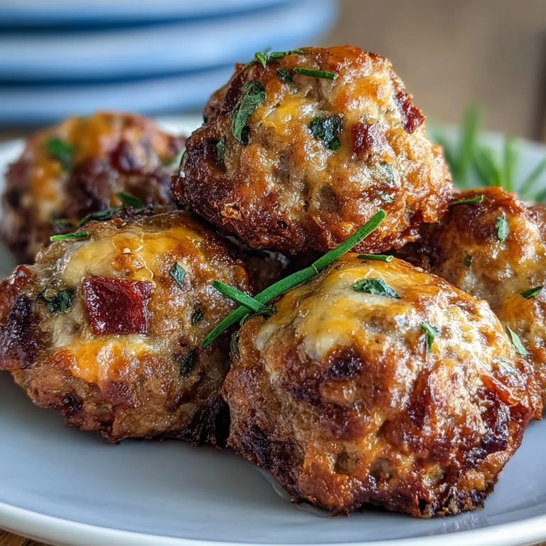 A platter of savory Rotel Sausage Balls served warm, perfect for a game day appetizer spread or holiday party.