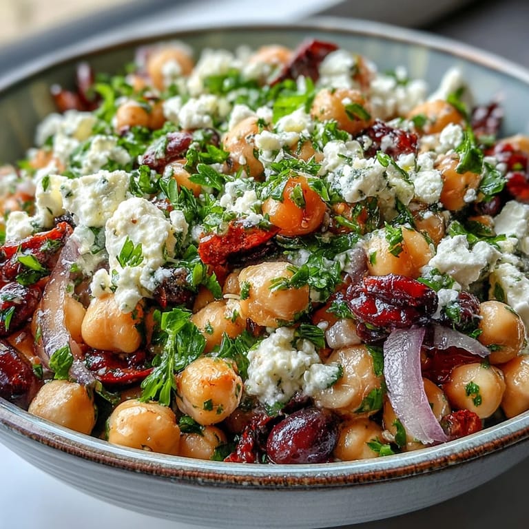 Colorful bowl of Divorce Salad featuring marinated beans, tangy feta, and crunchy red onion slices.