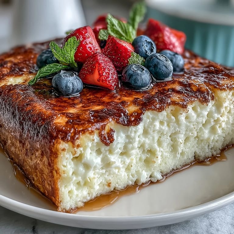 High-protein baked yogurt with vanilla protein powder, egg, and almond milk for a healthy start.