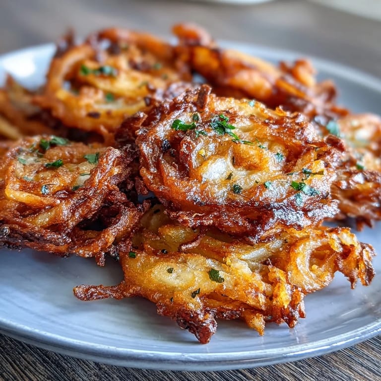 Crunchy air fryer onion bhaji with tender onions, seasoned with turmeric and cumin for bold flavor.