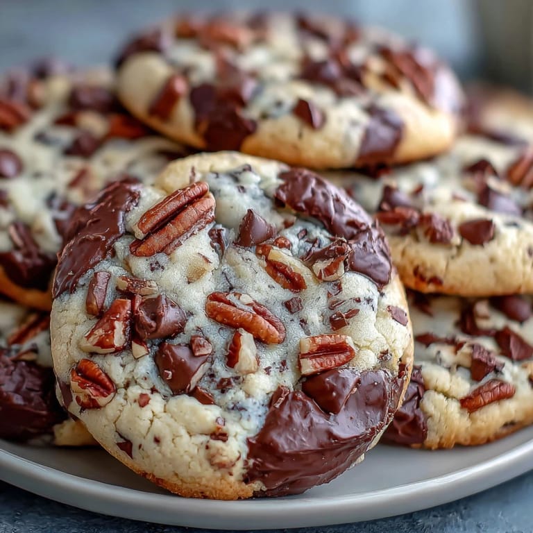 Golden-baked Irish cream chocolate chip cookies with melty chocolate chips, perfect for festive gatherings.
