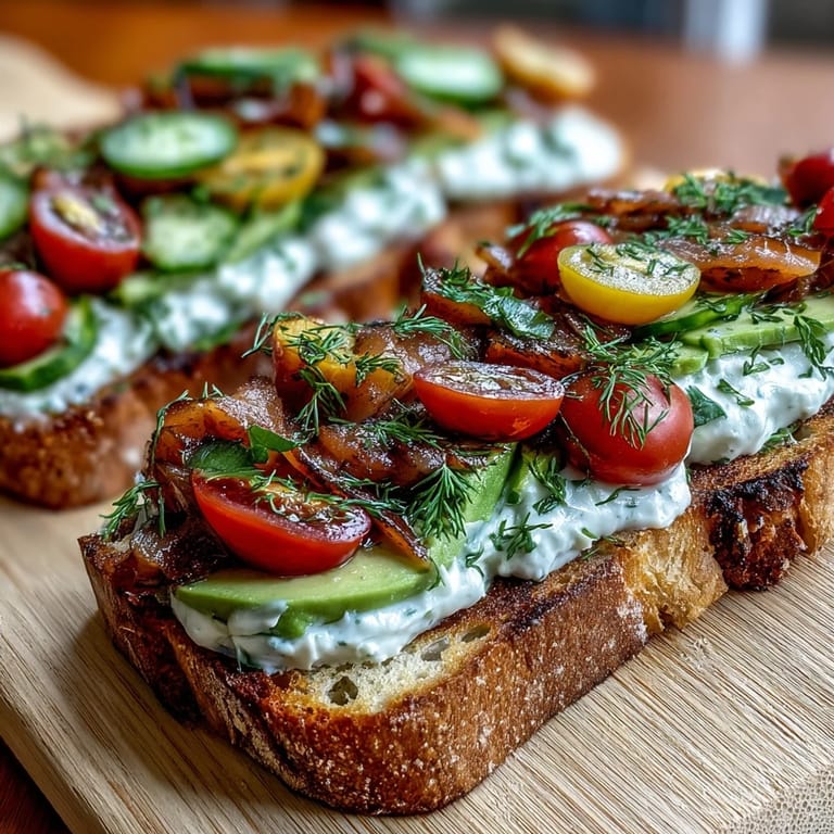 Creamy avocado spread with smoked salmon and vibrant veggies on a rustic toast platter.