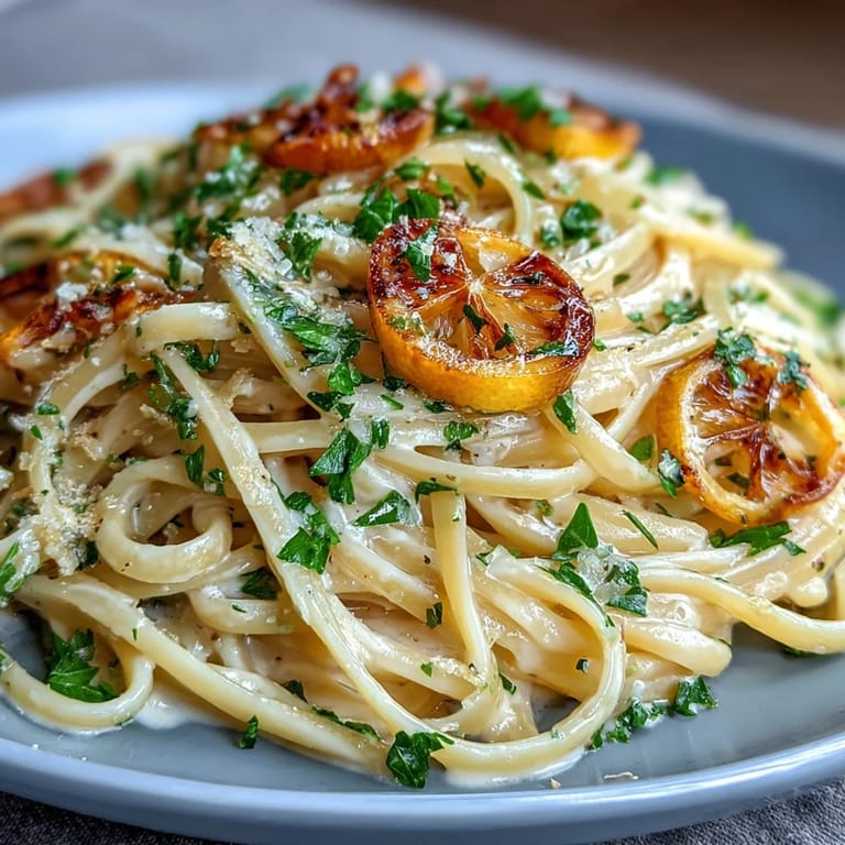 Creamy lemon butter pasta twirled on a fork, showcasing the silky sauce and vibrant lemon zest in a close-up shot.