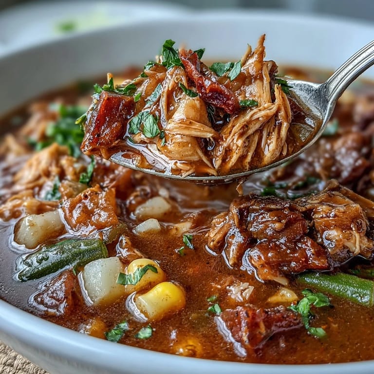 Bowl of Kentucky Derby Burgoo Stew, brimming with colorful vegetables and succulent meats, served with crusty bread for sharing.