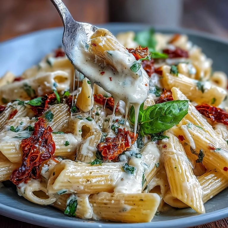 Decadent Marry Me Pasta with sun-dried tomatoes, garlic, and parmesan in a silky cream sauce, perfect for date night.