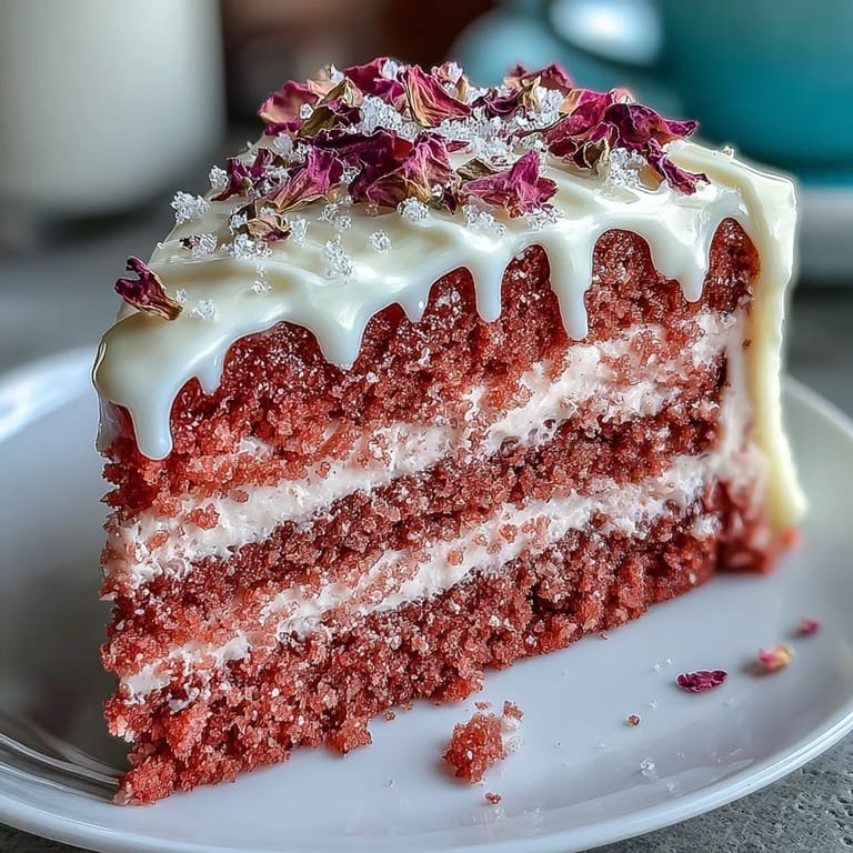 Romantic Bridal Shower Rosé Velvet Cake adorned with edible gold, perfect for parties.