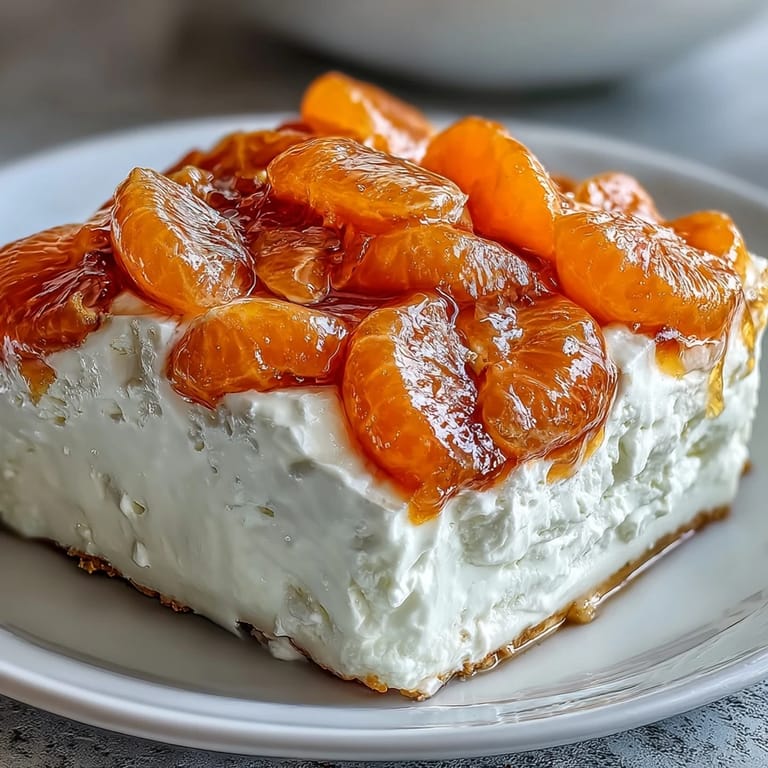 A nostalgic Mandarin Orange Creamsicle Jello Salad, perfectly chilled for dessert.