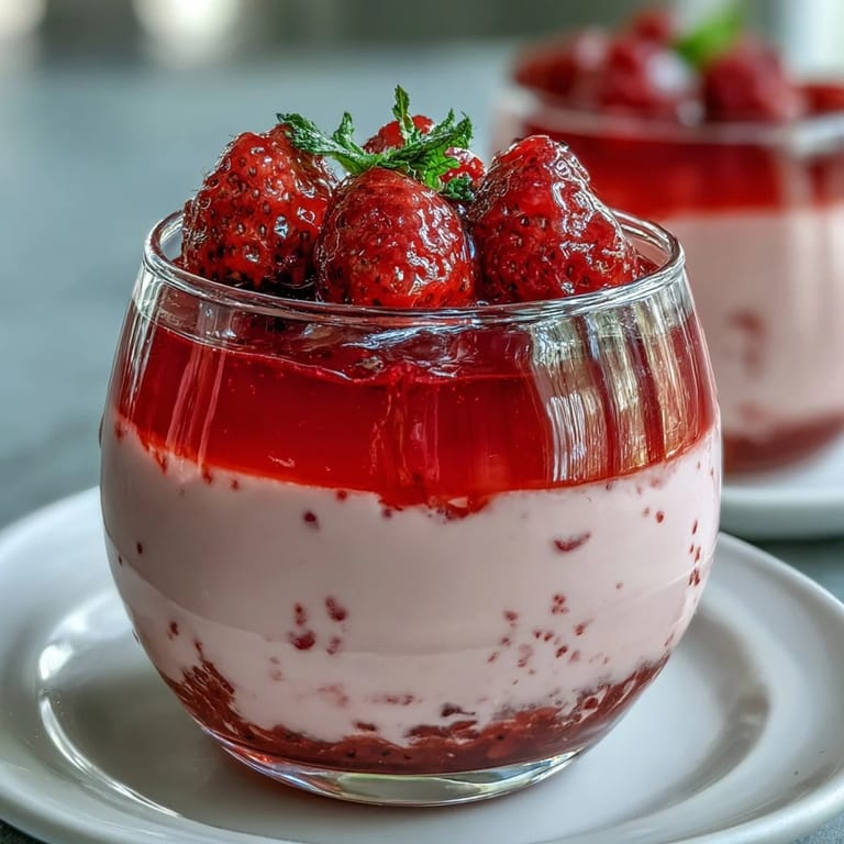 Perfectly chilled Raspberry Rose Jello Parfait ready to impress guests with delicate flavor.